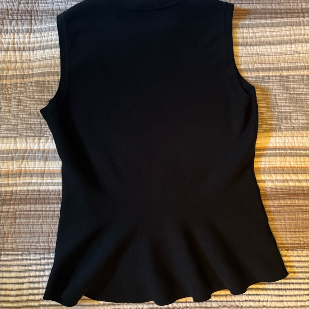 Ann Taylor Sweater Peplum Black Sleeveless Top - Picture 3 of 5
